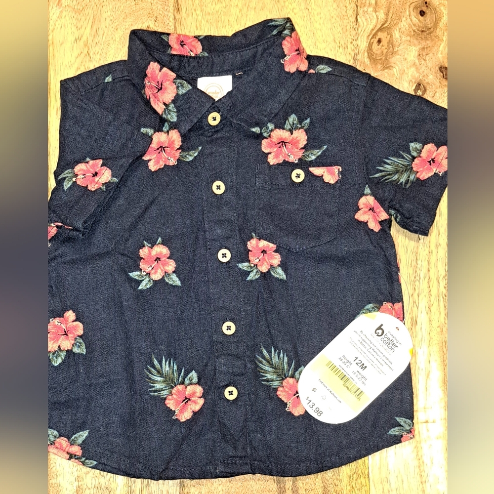 Wonder Nation Floral button down shirt